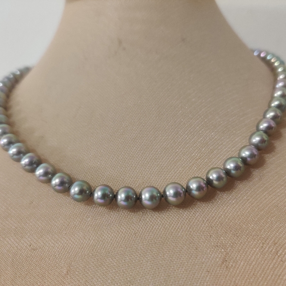 Genuine Majorica Tahitian Pearls Necklace w/Sterling Silver Clasp - Picture 9 of 16